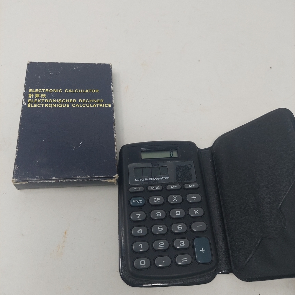 Vintage Mini Pocket Electronic Calculator With Case The Dolomite Group